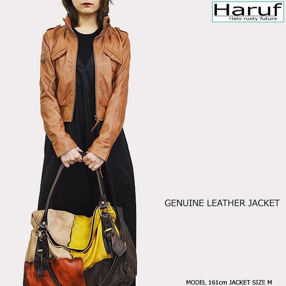 Haruf 本革 レザージャケット シングルライダースジャケット 革 Haruf 本革 レザージャケット シングルライダースジャケット 革