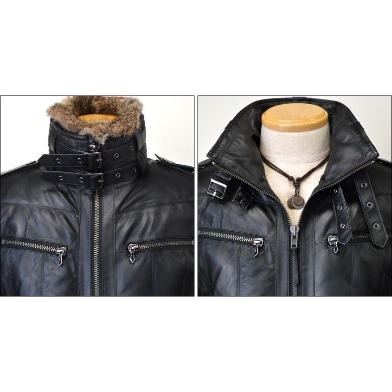 Haruf（ハルフ） レザーダウンジャケット メンズ 本革 革ジャン レザー