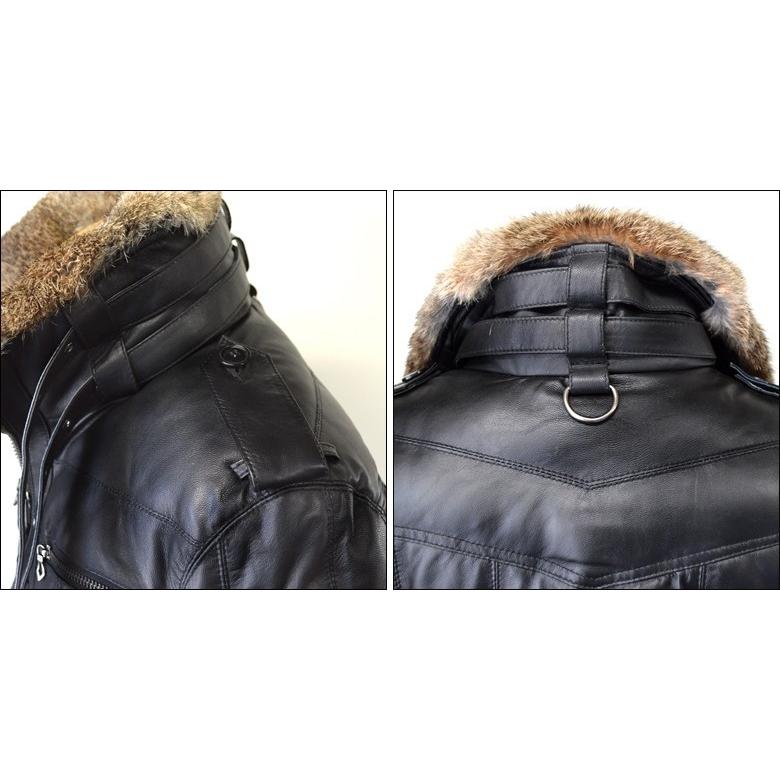 Haruf（ハルフ） レザーダウンジャケット メンズ 本革 革ジャン レザー