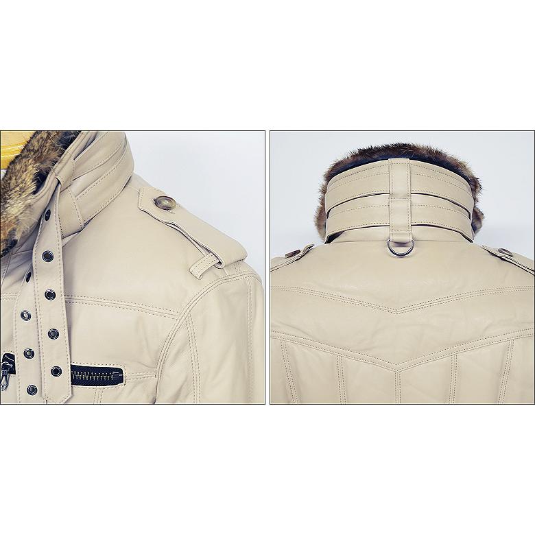 ハルフ haruf ラムレザージャケット ダウンジャケット LL XL