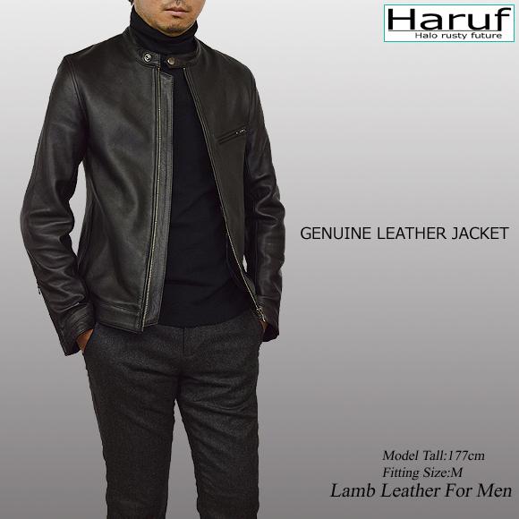 革ジャン 新品 Haruf レザージャケット ライダースジャケット 革ジャン