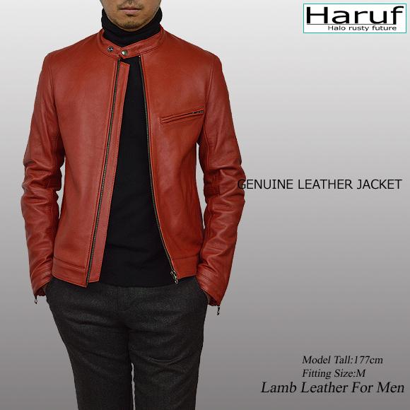 Haruf レザージャケット シングルライダースジャケット 革ジャン
