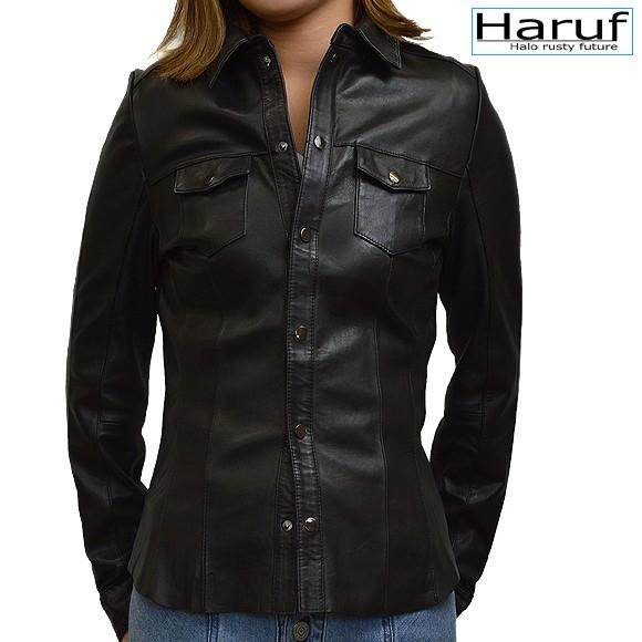 Haruf レザージャケット レディース 本革 ラムレザー シャツジャケット ブラック 軽い ブランド 革シャツ 羊革 大人 30代 40代 50代 秋冬 Ryanabk Haruf Leather 通販 Yahoo ショッピング