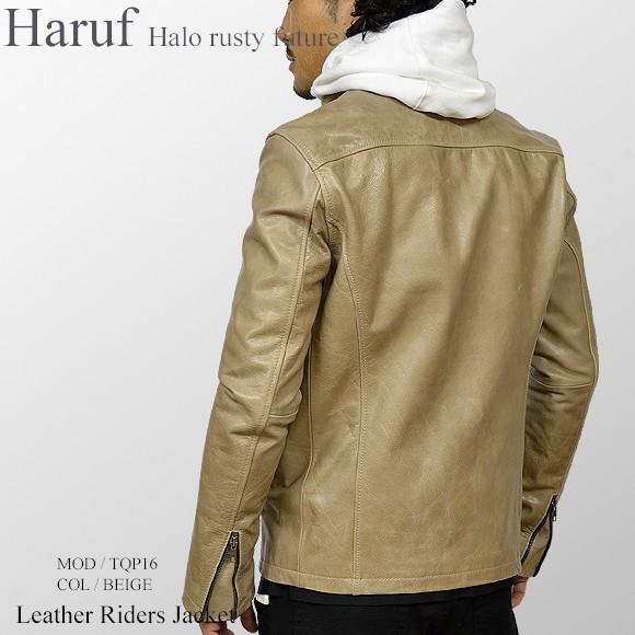 Haruf レザージャケット メンズ 本革 革ジャン ライダースジャケット  