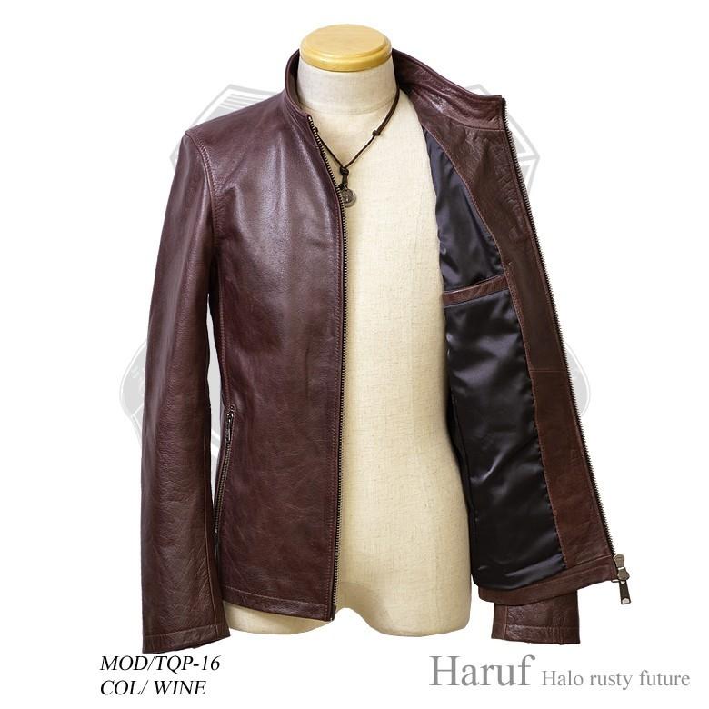 ハルフレザー　シングルライダース Haruf 革ジャン シングルライダースジャケット レザージャケット