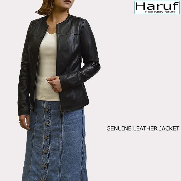 人気ブランドを レザージャケット レディース 本革 革ジャン ノーカラー シングルライダースジャケット ラムレザー シンプル ブランド 30代 40代 50代 秋冬 Tqp1721bk Haruf Leather 通販 Yahoo ショッピング 超大特価 Www Novatronicsistemas Com