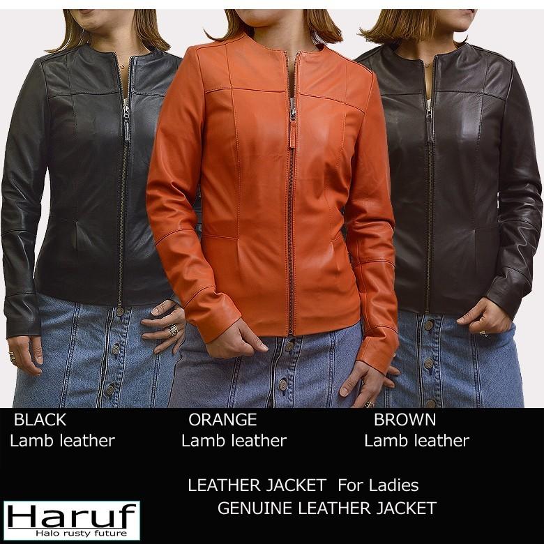 レザージャケット レディース 本革 革ジャン ノーカラー シングルライダースジャケット ラムレザー シンプル おしゃれ ブランド 30代 40代 50代 秋冬 Tqp1721bk Haruf Leather 通販 Yahoo ショッピング