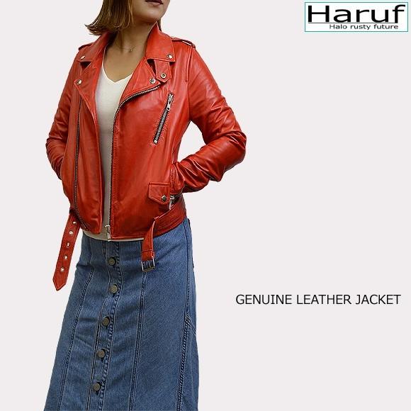 Haruf レザージャケット ライダースジャケット レディース 本革 Haruf レザージャケット ライダースジャケット レディース 本革