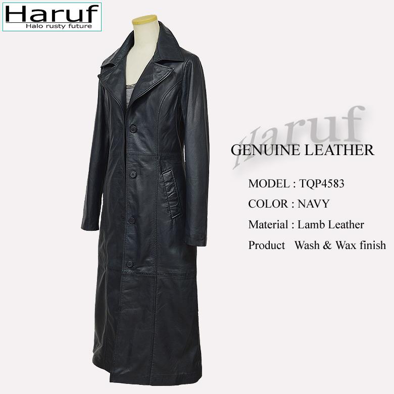 Haruf（ハルフ） レザーコート チェスターコート ロング レディース 本
