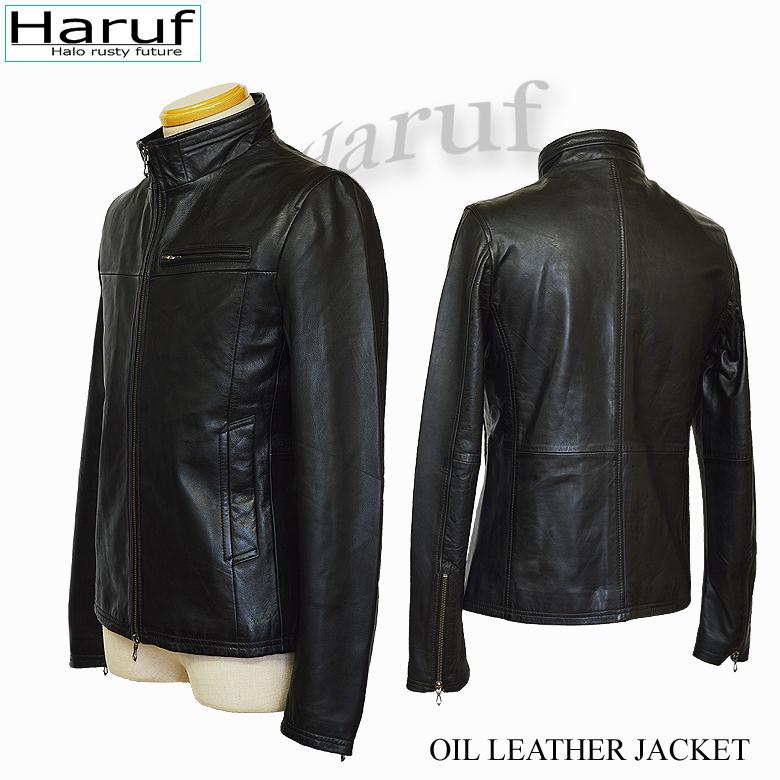 Haruf オイルレザーライダースジャケット メンズ 本革 レザー Haruf オイルレザーライダースジャケット メンズ 本革 レザー