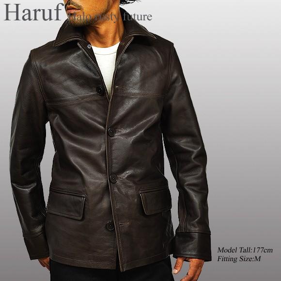 Haruf（ハルフ） レザージャケット カバーオール メンズ 本革 レザー