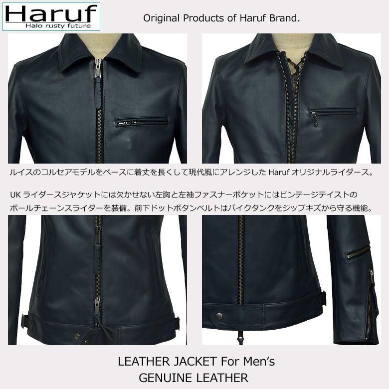 Haruf ライダースジャケット メンズ シングル 革ジャン 本革 Haruf ライダースジャケット メンズ シングル 革ジャン 本革