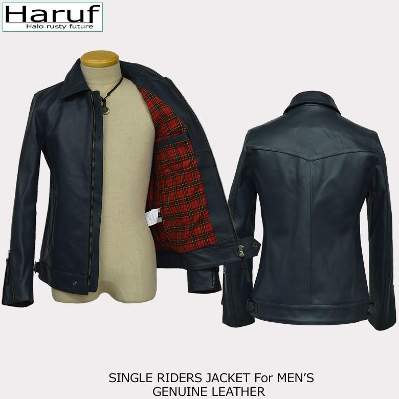 Haruf ライダースジャケット メンズ シングル 革ジャン 本革 Haruf ライダースジャケット メンズ シングル 革ジャン 本革