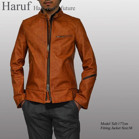 Haruf ライダースジャケット メンズ 本革 レザージャケット 革 Haruf ライダースジャケット メンズ 本革 レザージャケット 革