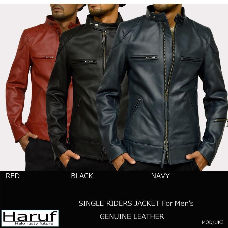 革ジャン ライダースジャケット レザージャケット メンズ 本革 シングルライダースジャケット バイク 大きいサイズ おしゃれ シンプル ブランド Uk3red Haruf Leather 通販 Yahoo ショッピング