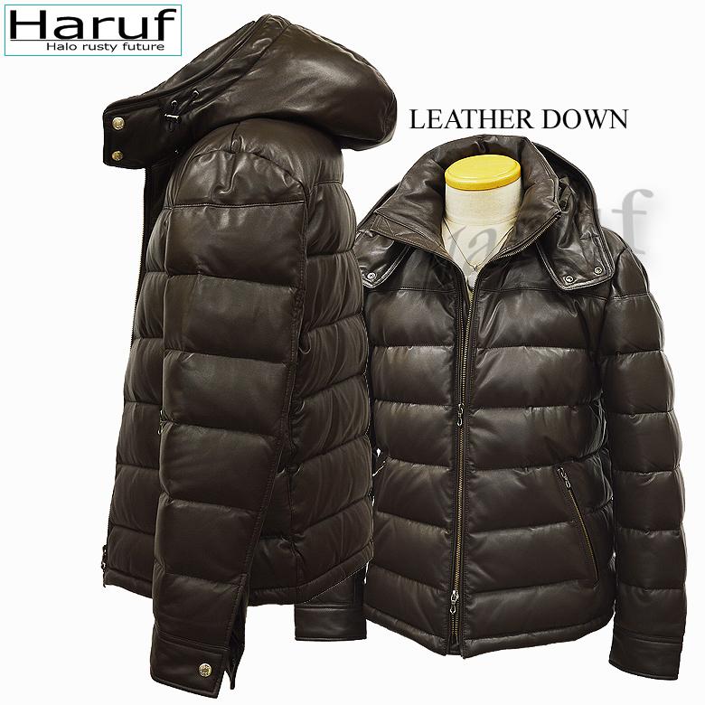 Haruf（ハルフ） 本革 レザージャケット メンズ レザーダウン