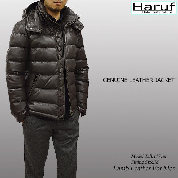 Haruf（ハルフ） 本革 レザージャケット メンズ レザーダウン