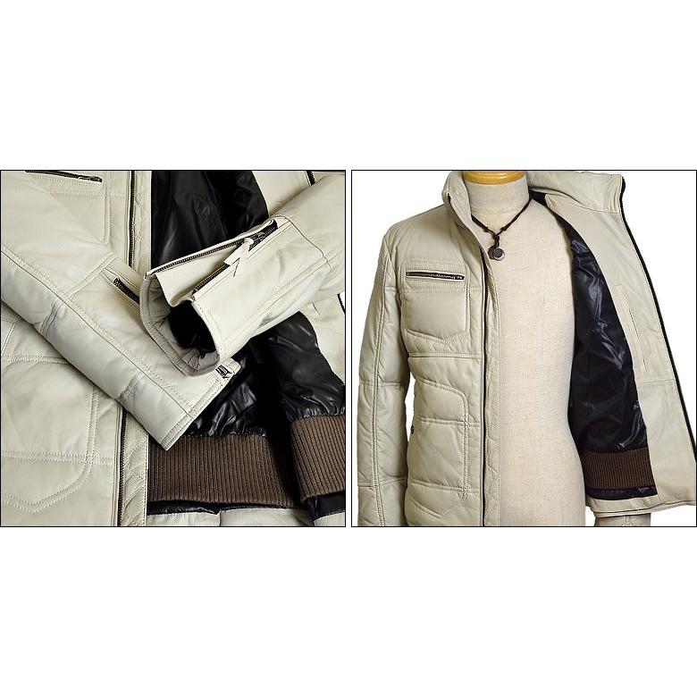 Haruf（ハルフ） レザーダウンジャケット レザージャケット メンズ 本