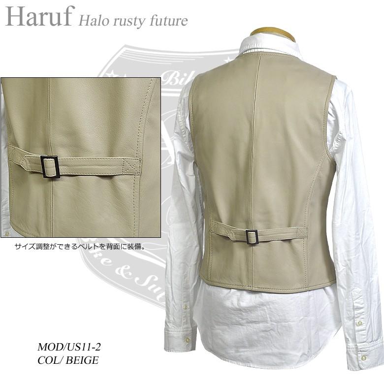 Haruf 本革 ベスト レザーベスト ジレ メンズ 革ベスト インナー