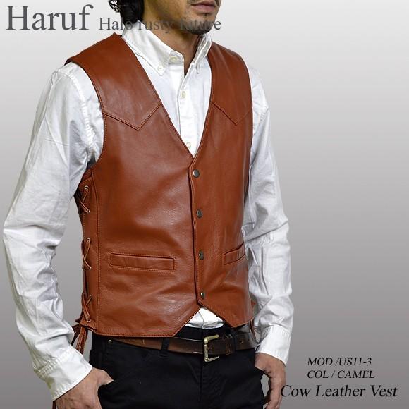 Haruf レザーベスト ベスト メンズ 本革 ジレ 革ベスト Haruf レザーベスト ベスト メンズ 本革 ジレ 革ベスト