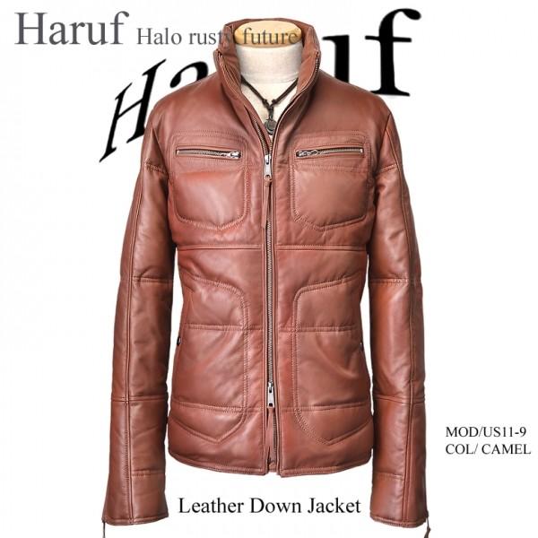 安い購入 本革 メンズ レザージャケット レザーダウンジャケット 茶 キャメル ライダースジャケット 本革ラムレザーダウン 革ジャン ブランド シンプル おしゃれ ラムレザー ダウンコート ライダースジャケット ダウンジャケット ジャケット