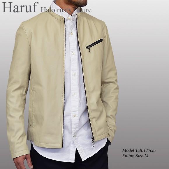 Haruf（ハルフ） レザージャケット シングル ライダースジャケット