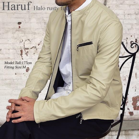 Haruf（ハルフ） レザージャケット シングル ライダースジャケット
