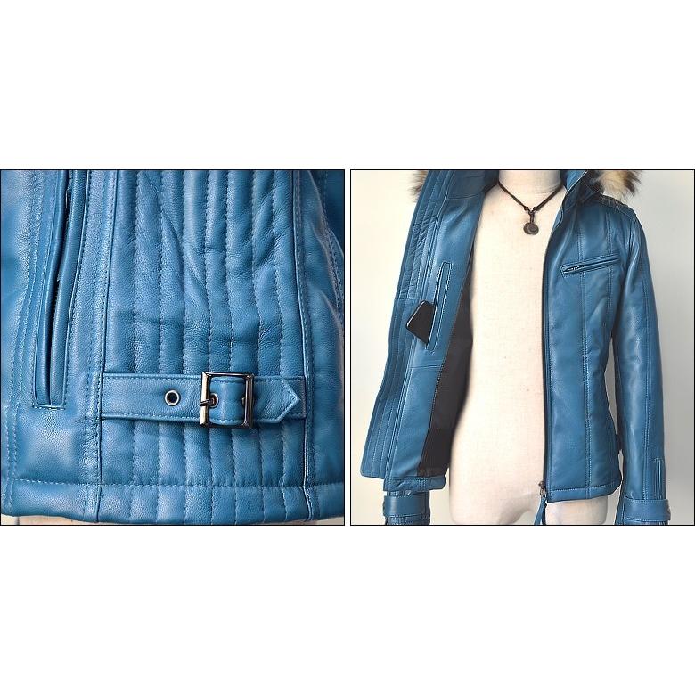 Haruf（ハルフ） 革ジャン レザーダウンジャケット メンズ 本革 レザー