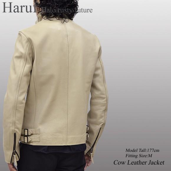 革ジャン レザージャケット メンズ 本革 ライダースジャケット シングルライダース 白 ホワイト ブランド シンプル おしゃれ バイク 大きいサイズ Usa18be Haruf Leather 通販 Yahoo ショッピング