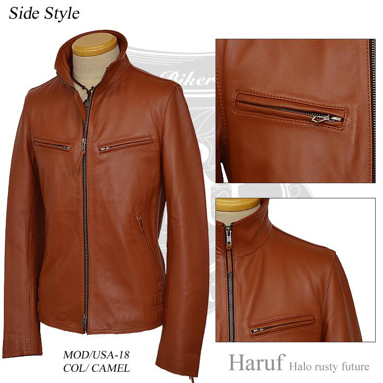 【美品】Haruf ハルフ　レザージャケット　シングルライダース　牛革　３L Haruf（ハルフ） 革ジャン レザージャケット メンズ 本革 ライダース