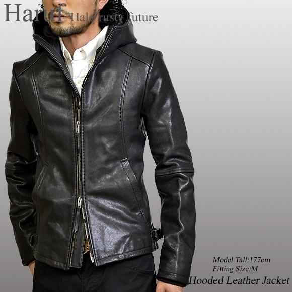 レザージャケット 革ジャン ライダースジャケット メンズ 本革 フード付き レザーパーカー シングルライダース レザーライダース パーカー ブランド Usa21g Haruf Leather 通販 Yahoo ショッピング