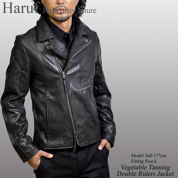 Haruf 革ジャン ダブルライダース レザージャケット メンズ 本革 
