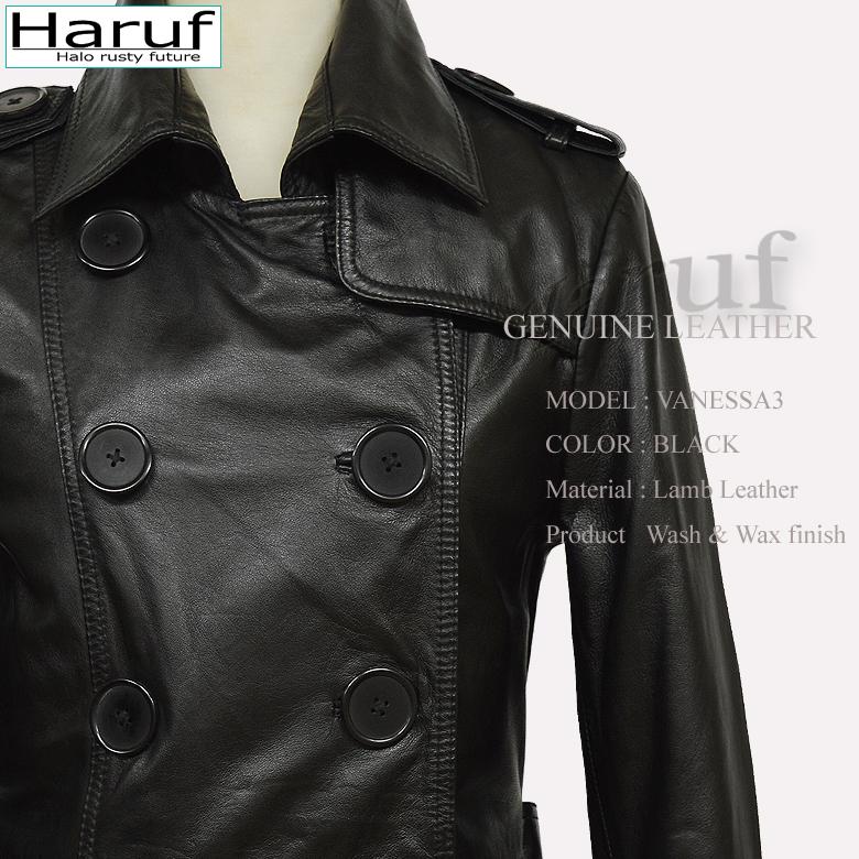 ブラックラムレザーコート NO ID.（ノーアイディ）の「ラムレザーWブレストコート（その他