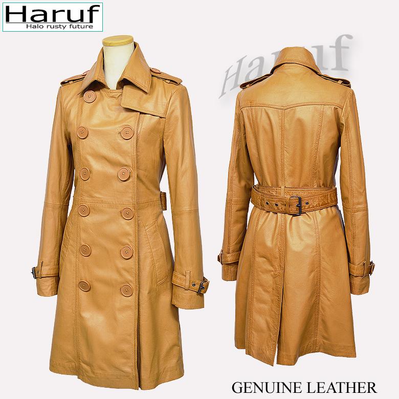 Haruf レザートレンチコート レザーコート レディース 本革 Haruf レザートレンチコート レザーコート レディース 本革