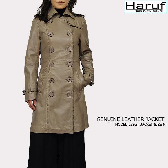 Haruf（ハルフ） レザートレンチコート レザーコート レディース 本革