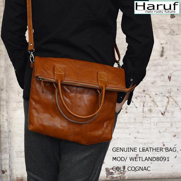 Haruf（ハルフ） レザーショルダーバッグ レザートートバッグ メンズ 