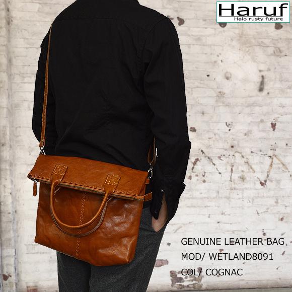 Haruf（ハルフ） レザーショルダーバッグ レザートートバッグ メンズ