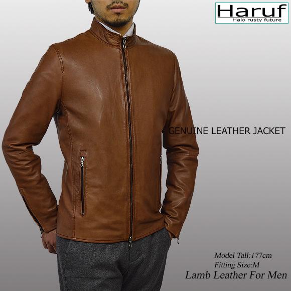Haruf（ハルフ） 革ジャン レザージャケット メンズ 本革 ラムレザー