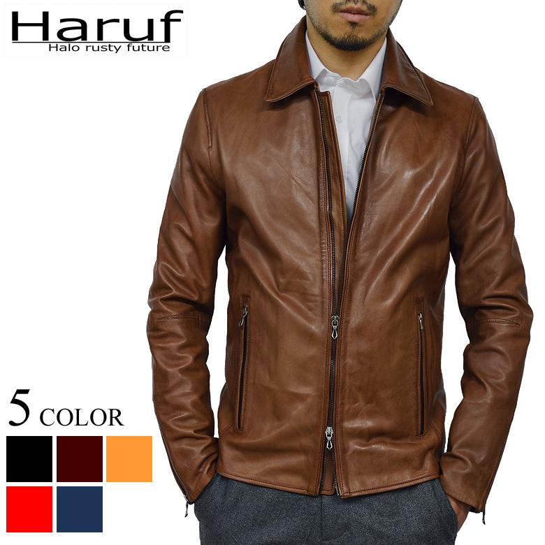 Haruf 革ジャン レザージャケット メンズ 本革 衿付き Haruf 革ジャン レザージャケット メンズ 本革 衿付き
