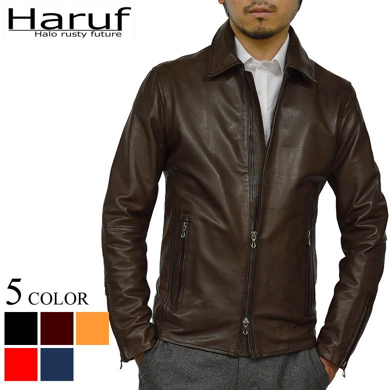 Haruf 革ジャン レザージャケット メンズ 本革 衿付き Haruf 革ジャン レザージャケット メンズ 本革 衿付き