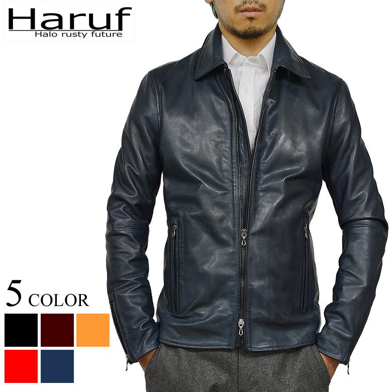 Haruf 革ジャン レザージャケット メンズ 本革 衿付き Haruf 革ジャン レザージャケット メンズ 本革 衿付き