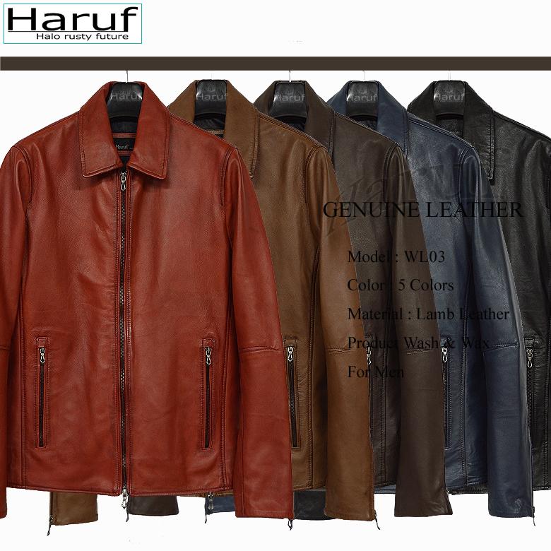 Haruf 革ジャン レザージャケット メンズ 本革 衿付き Haruf 革ジャン レザージャケット メンズ 本革 衿付き