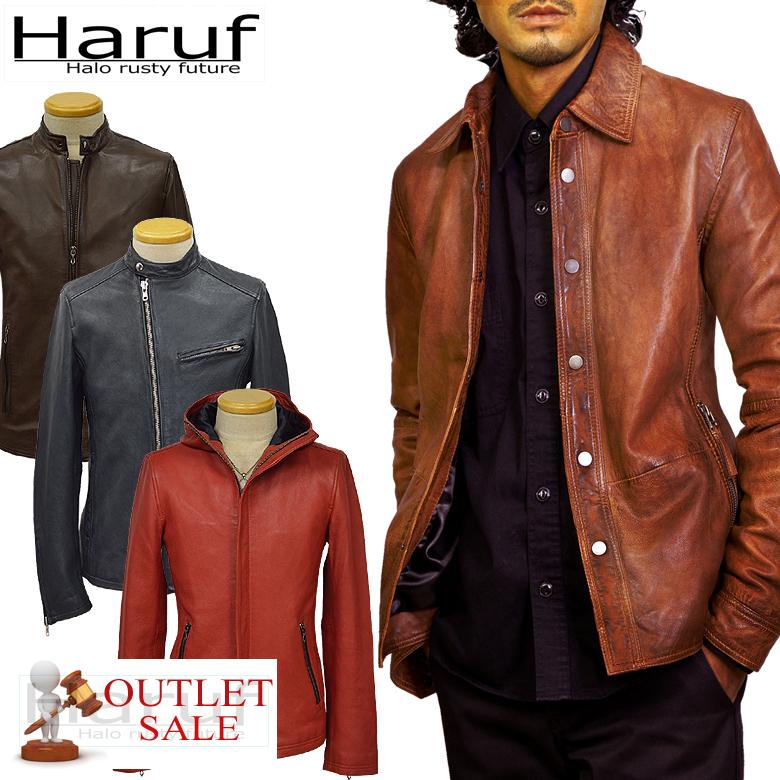 Haruf 【訳あり アウトレット】 本革 革ジャン メンズ レザー Haruf 【訳あり アウトレット】 本革 革ジャン メンズ レザー