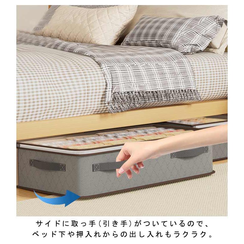 ケース ベッド下収納ケース 衣類収納 不織布 透明窓付き ケース ベッド下収納ケース 衣類収納 不織布 透明窓付き