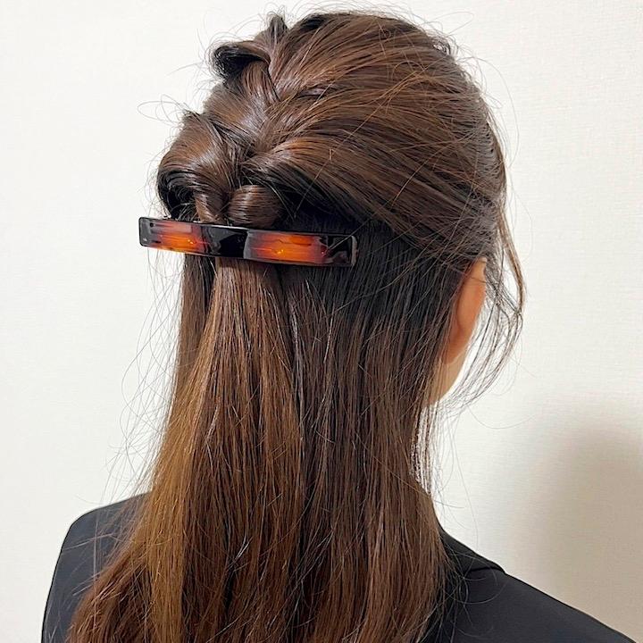 MOORN（モーン） バレッタ 2個セット 10.4cm 大きめ ヘアクリップ 黒