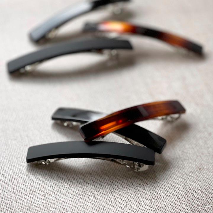 バレッタ 2個セット L+Mサイズ シンプル 大きめ マット ヘアクリップ