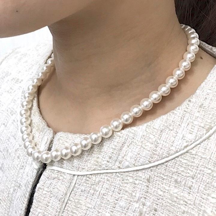 ネックレス 8mm パール シンプル レディース 結婚式 披露宴 二次会