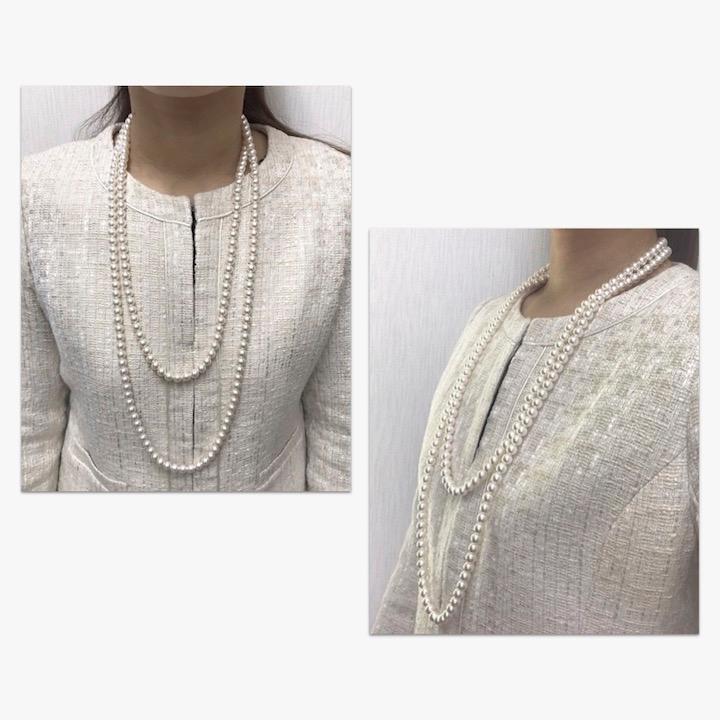 パールネックレス 88cm パール 2連 ロング ネックレス パールネックレス 88cm パール 2連 ロング ネックレス