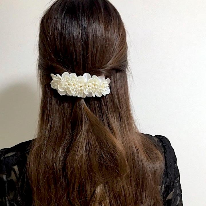 バレッタ 大きめ パール 結婚式 お呼ばれ ヘアクリップ 華やか バレッタ 大きめ パール 結婚式 お呼ばれ ヘアクリップ 華やか