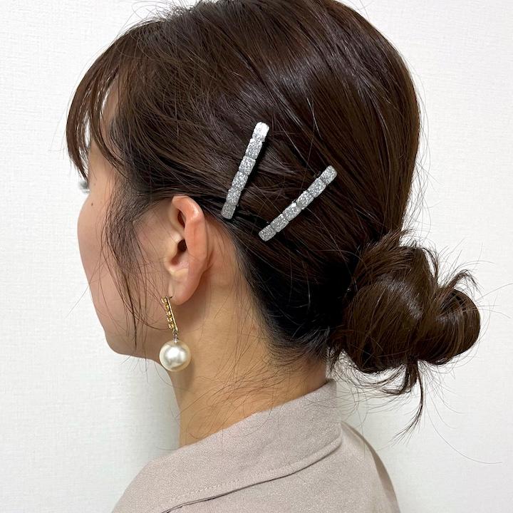 ヘアクリップ バレッタ ミニバレッタ 2個セット ラメ 小さめ ヘアクリップ バレッタ ミニバレッタ 2個セット ラメ 小さめ